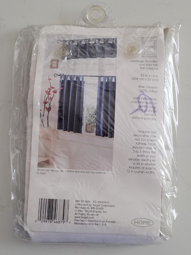 2004 Target Home Single Cotton Window Valance Solid Tab Top 82" x 14" - New NIP - Picture 38 of 40