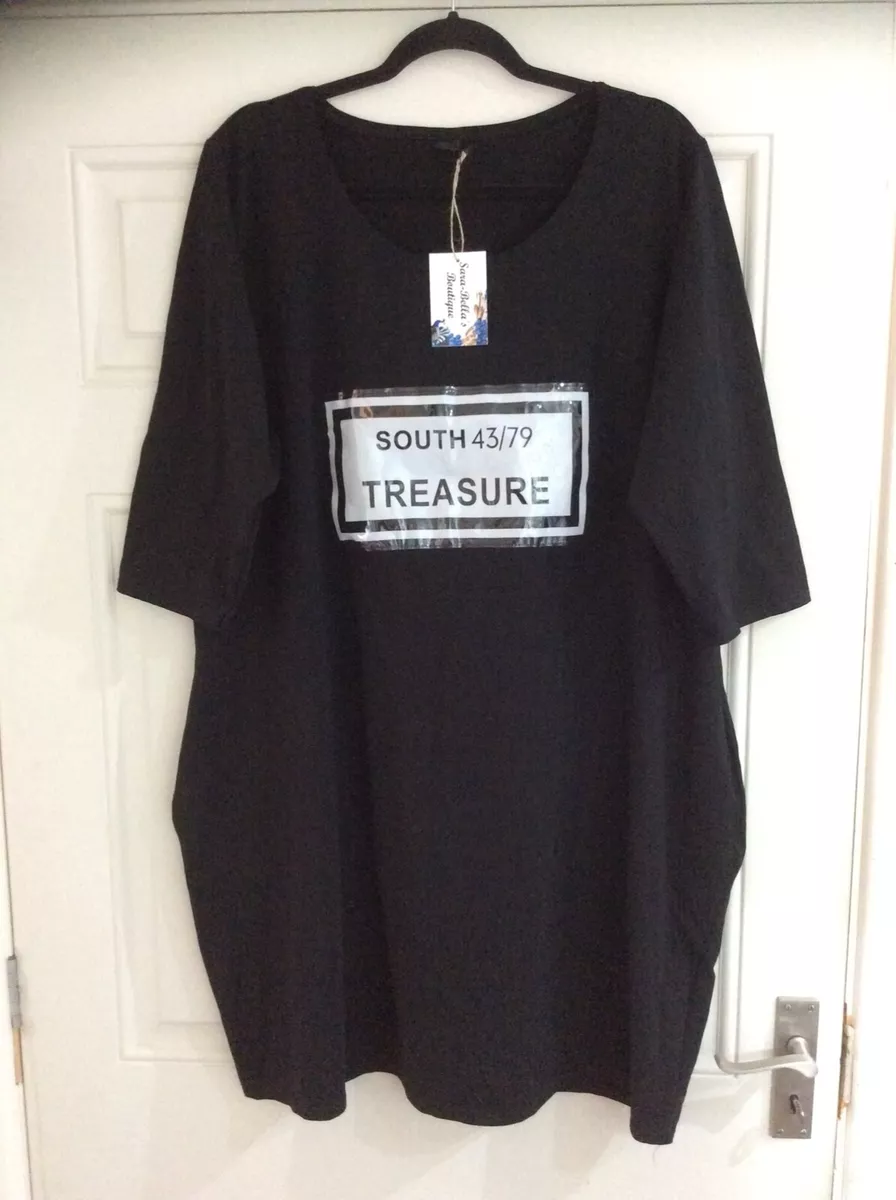New Made in Italy Lagenlook Black Panelled Stretch Jersey Dress One Size BNWT