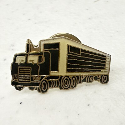 Semi trucker hat pin, jacket pin, lapel pin, lit pin, backpack pin 80 s mechanic