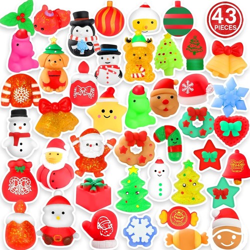 Christmas Party Favors 43 Pcs Mochi Squishy Toys Squishies for Kid Stress Relief - Picture 2 of 7