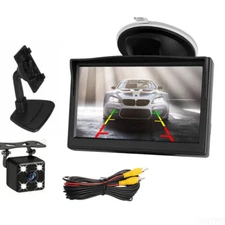 Backup Camera 5'' HD Monitor Screen Car Reversing Rear View Camera Dual Mounts