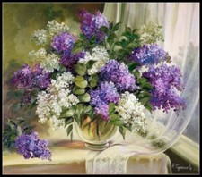 Lilac Collection 1-2 - Counted Cross Stitch Patterns - Color  BW Symbols