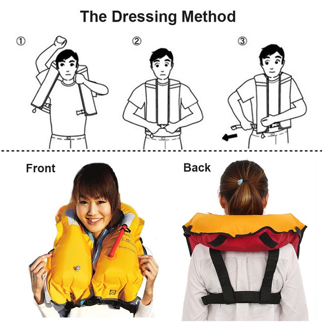 Adult Manual / Auto Inflatable Life Jacket Inflation 150N PFD Survival