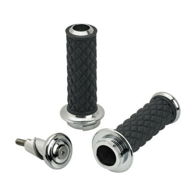 Biltwell AlumiCore Grips Chrome for Harley - Davidson with Electric Gas