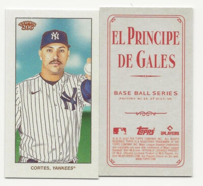 2022 Topps T-206 Wave 1 ~ NESTOR CORTES El Principe de Gales Back PR /19 Yankees