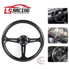 Universal 14inch/345mm Carbon Fiber Racing Steering Wheel Deep Dish 6 Bolt