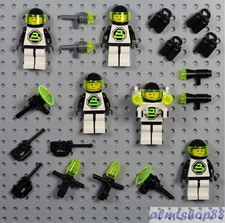 LEGO - 5x Blacktron II Minifigures Classic Space Astronaut Blaster Jetpack 6812 