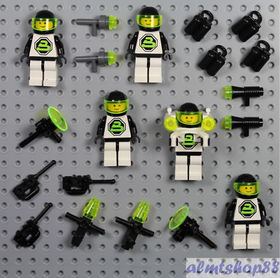 LEGO - 5x Blacktron II Minifigures Classic Space Astronaut Blaster