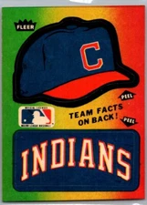 1984 Cleveland Indians Cap #NNO Fleer  Indians Team Stickers MBBC#69