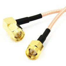 1pc SMA Male Right Angle to SMA Male RF Straight Cable RG316 Pigtail 6'' 15cm Q