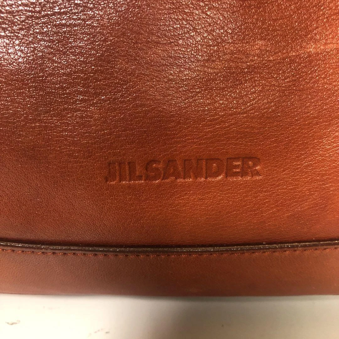 JIL SANDER Genuine Leather Shoulder Bag Handbag Vintage Design Brown Women#V3076