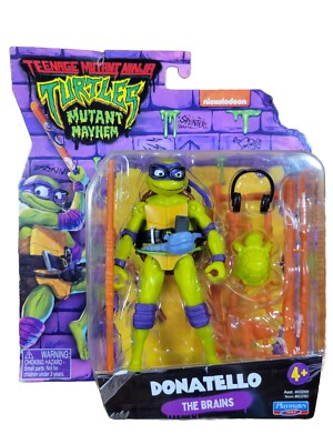 TMNT Turtles Mutant Mayhem 5'' DONATELLO The Brains Action Figure, Playmates, New