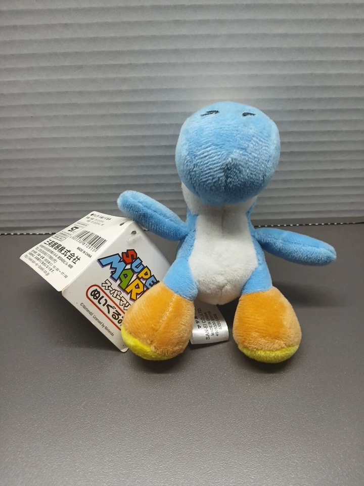 SUPER MARIO NINTENDO LICENCIA OFICIAL 5" Azul YOSHI LLAVERO PELUCHE Nuevo Foto 2 de 4