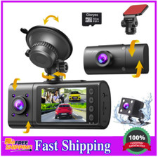 Vital Dash cam-3 Channel Dash Cam Front and Rear Inside-1080P Dash Camera for...