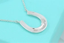Boxed Tiffany & Co Sterling Silver 1837 Horseshoe Pendant 18" Necklace Luck Rare