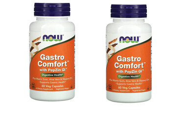 NOW Gastro Comfort with PepZin GI, 60 Vcaps ******VALUE 2 PACK******
