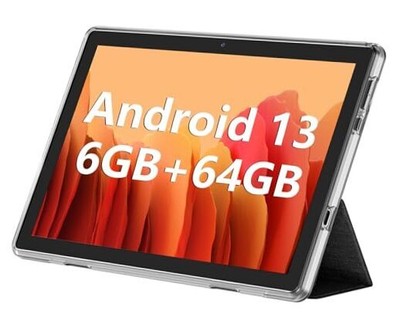 Android Tablet, 10.1 inch Android 13 Tablets 6GB RAM 64GB ROM 1TB Expand, Black