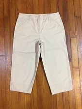 Talbots Womens Beige Stretch Capri Cropped Short Pants TAG 10 Fits 30 x 19