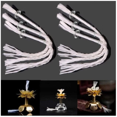 6Pcs Glass Fiber Wick With Glass Holder for Kerosen Oil Lamp Alcohol Wine Bottle