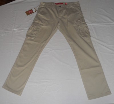 BY KISSES & HUGS CASUAL PANTS WOMEN BEIGE SIZE 52 COTTON DENIM pockets