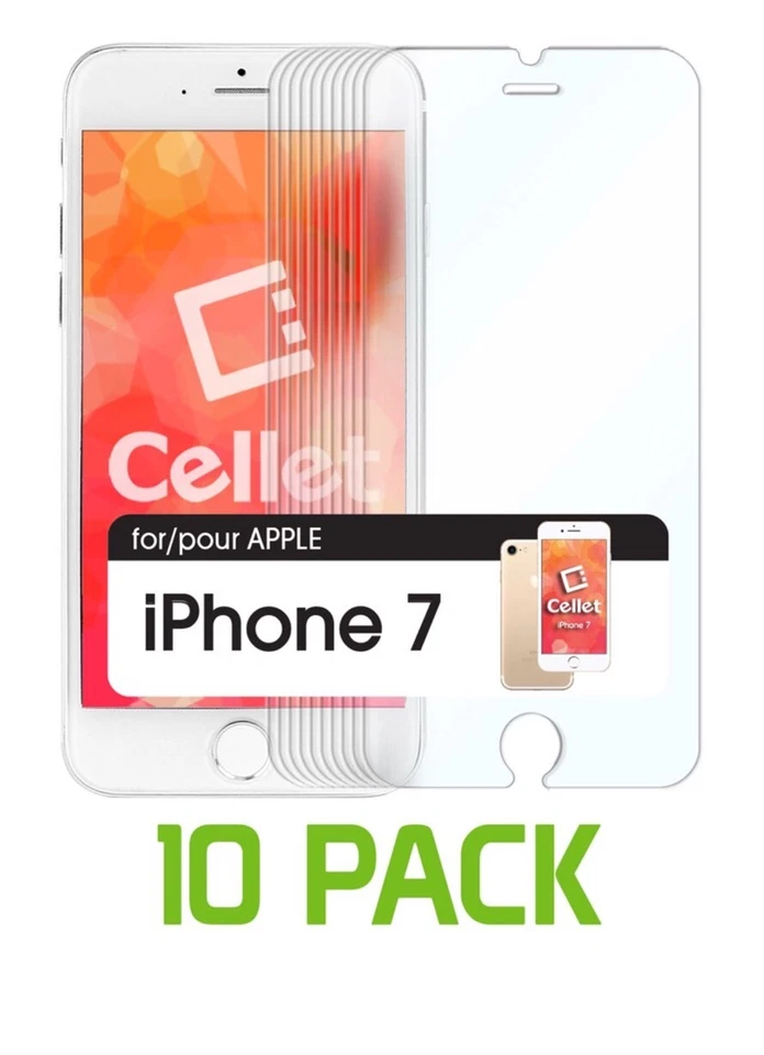 CELLET Premium Glass Screen Protector For Apple iPhone 8/7/6s/6, Pack Of 10 - Image 3 of 3