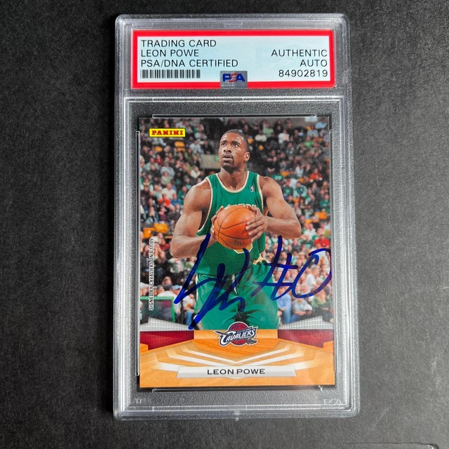 2009-10 Panini #5 Leon Powe Signed Card AUTO PSA/DNA Slabbed Cavaliers