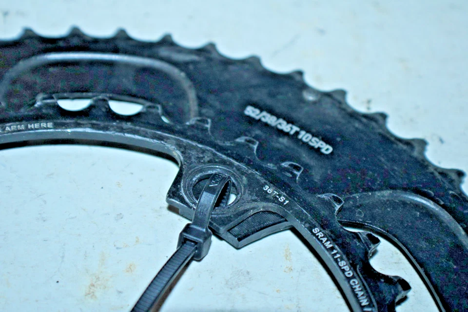 SRAM Powerglide MTB Bike Chain Rings 5-Bolt 36/52 Teeth Black 110BCD Ships Fast! - Image 4 of 4