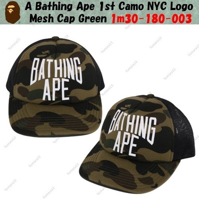 A Bathing Ape 1st Camo NYC Logo Mesh Cap Green 1m30-180-003 | eBay