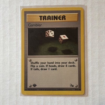 Pokémon Gambler Base Set 60/62 Trainer 1st Edition Common Wizards English