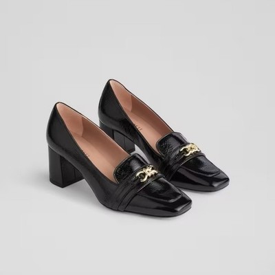New LK Bennett Sydnie Twist Trim Loafer Court Shoes Black Sz 9