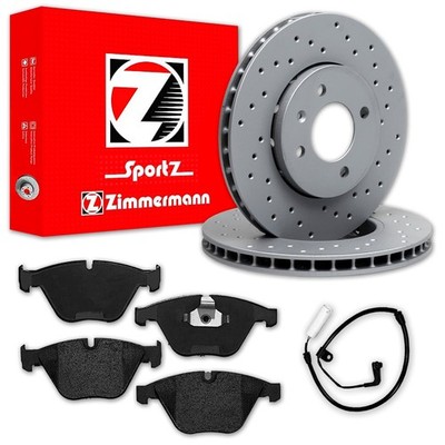 Zimmermann SPORT BREMSSCHEIBEN 348mm + BELÄGE VORNE passend für BMW 5er E60 E61