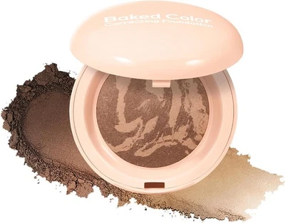 SHEBEEDO Baked Foundation for Mature Skin, Colour Correcting Powder Foundation