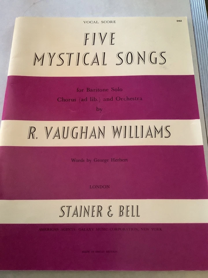 five mysterical songs baritone solo vocal score r vaughan williams stainer bell - Image 3 of 4