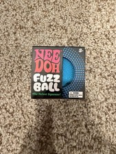 Nee Doh Needoh Fuzz Ball Velvet Squeeze Stress Fidget Flower Power Toy BLUE