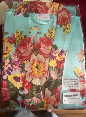 Ms. Lovely Adult Womens Size M/L Floral Turquoise Blue Robe  Nwot, Packaged