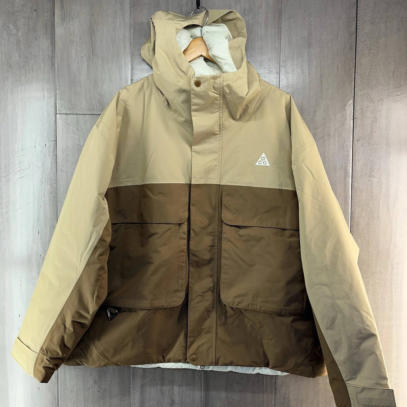 Nike ACG STORM-FIT Men's Skull Peak Oversized Jacket Brown Size XL FV8681-297
