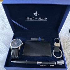 Bell & Rose Timepieces Men’s Watch Wristwatch, Card Hold, Pen, Keychain Gift Set