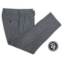 Mens 32 x 27 Todd Snyder Slate Blue Linen Knit Slim Fit Flat Front Trousers
