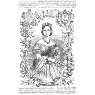 QUEEN VICTORIA & PRINCE ALBERT 2x Antique Prints 1855