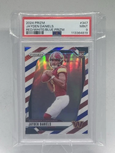 2024 Prizm Jayden Daniels Red/White/Blue Prizm #347 PSA 9 RC