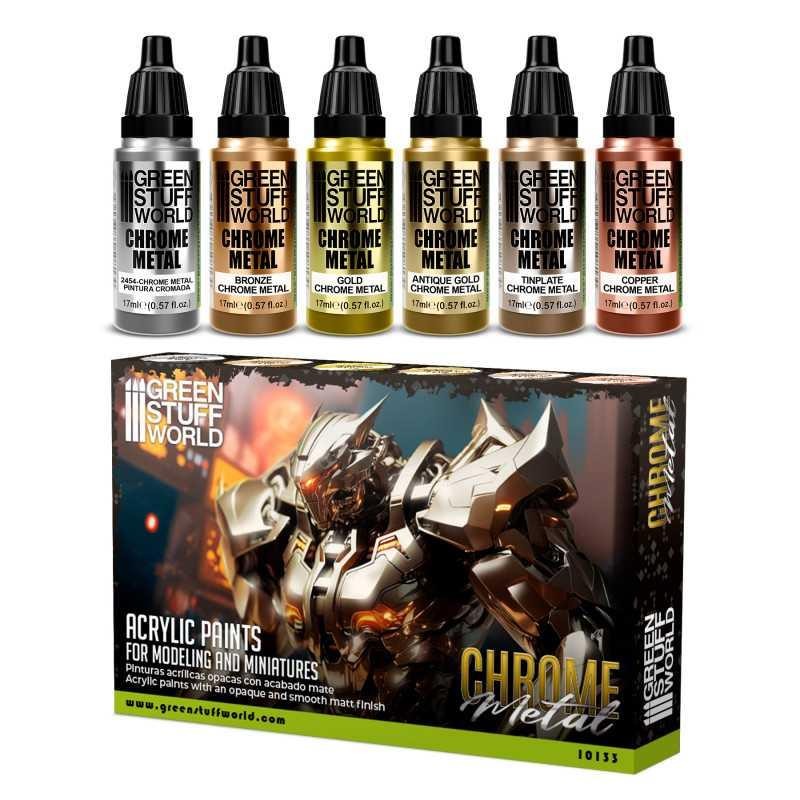 Green Stuff World - 10133 - Paint Set - CHROME