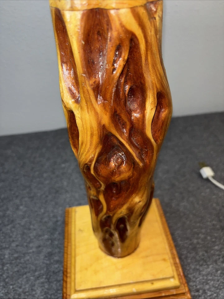 Diamond Willow Wood Lamp Table Lamp Large 24in Vintage Bedside Lamp - Image 3 of 4