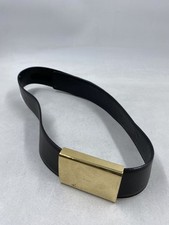 Salvatore Ferragamo Brown Leather Gold Tone Buckle Belt Length 36"