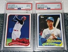 2021 DOUBLE HEADERS & 2024 TOPPS CELEBRATION OF THE KID ~ KEN GRIFFEY JR PSA 8-9