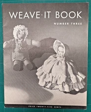 1937 WEAVE-IT Book No 3 Designs Patterns Sweaters Coat Afghan Cape PB Donar Pub