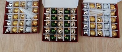 75x Ikea Vinterfint Christbaumschmuck Kugeln 3,5 cm gold weiß grün