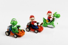 Retro Set of 3 Super Mario & Yushi Pull back Carts by Nintendo Original