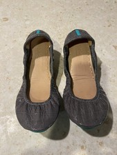 Tieks Slate Gray Croc Ballet Leather Flats
