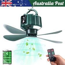 2 in 1 Portable Camping LED Light With Fan Tent Lamp Caravan Hanging Lantern AU