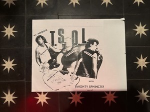 TSOL Og Punk Flyer W Mighty Sphincter Mike Roche Ron Emory Joe Wood